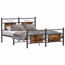 vidaXL Giroletto senza Materasso Rovere Fumo 150x200 cm in Truciolato - Vista aggiuntiva 3