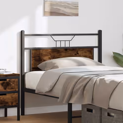 vidaXL Testiera Rovere Fumo 107 cm in Legno Multistrato e Acciaio - Vista aggiuntiva 3
