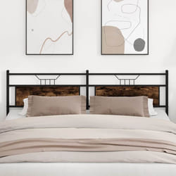 vidaXL Testiera Rovere Fumo 193 cm in Legno Multistrato e Acciaio
