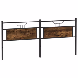 vidaXL Testiera Rovere Fumo 193 cm in Legno Multistrato e Acciaio - Vista aggiuntiva 2