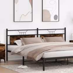 vidaXL Testiera Rovere Fumo 193 cm in Legno Multistrato e Acciaio - Vista aggiuntiva 3