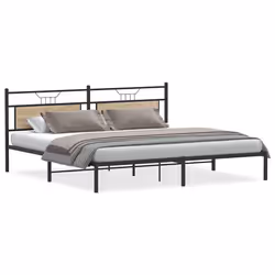 vidaXL Giroletto senza Materasso Rovere Sonoma 193x201cm in Truciolato - Vista aggiuntiva 2