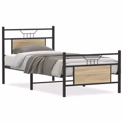 vidaXL Giroletto senza Materasso Rovere Sonoma 90x200 cm in Truciolato - Vista aggiuntiva 2