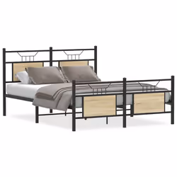 vidaXL Giroletto senza Materasso Rovere Sonoma 137x190cm in Truciolato - Vista aggiuntiva 2