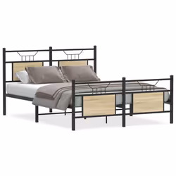 vidaXL Giroletto senza Materasso Rovere Sonoma 140x190cm in Truciolato - Vista aggiuntiva 2