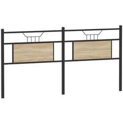 Testiera Rovere Sonoma 160 cm in Legno Multistrato e Acciaio Vidaxl