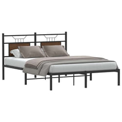 vidaXL Giroletto senza Materasso Rovere Marrone 140x190 cm Truciolato