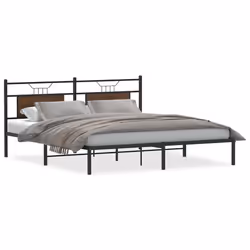 vidaXL Giroletto senza Materasso Rovere Marrone 183x213 cm Truciolato - Vista aggiuntiva 2