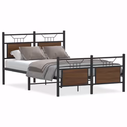 vidaXL Giroletto senza Materasso Rovere Marrone 120x190 cm Truciolato - Vista aggiuntiva 2