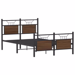 vidaXL Giroletto senza Materasso Rovere Marrone 120x190 cm Truciolato - Vista aggiuntiva 3