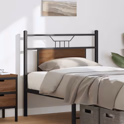vidaXL Testiera Rovere Marrone 80 cm in Legno Multistrato e Acciaio - Vista aggiuntiva 3