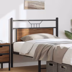 vidaXL Testiera Rovere Marrone 100 cm in Legno Multistrato e Acciaio - Vista aggiuntiva 3