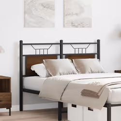 vidaXL Testiera Rovere Marrone 120 cm in Legno Multistrato e Acciaio - Vista aggiuntiva 3