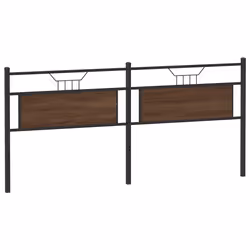 vidaXL Testiera Rovere Marrone 193 cm in Legno Multistrato e Acciaio - Vista aggiuntiva 2