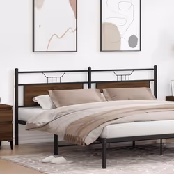 vidaXL Testiera Rovere Marrone 193 cm in Legno Multistrato e Acciaio - Vista aggiuntiva 3