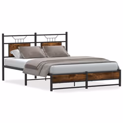 vidaXL Giroletto senza Materasso Rovere Fumo 137x190 cm in Truciolato - Vista aggiuntiva 2