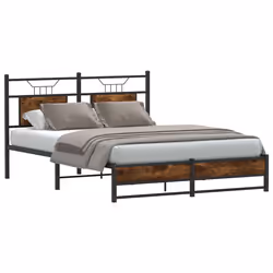 vidaXL Giroletto senza Materasso Rovere Fumo 137x190 cm in Truciolato - Vista aggiuntiva 3