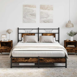 vidaXL Giroletto senza Materasso Rovere Fumo 140x190 cm in Truciolato