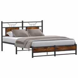vidaXL Giroletto senza Materasso Rovere Fumo 140x200 cm in Truciolato - Vista aggiuntiva 3