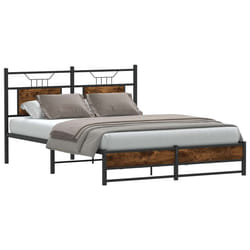 vidaXL Giroletto senza Materasso Rovere Fumo 150x200 cm in Truciolato