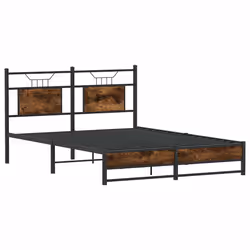 vidaXL Giroletto senza Materasso Rovere Fumo 150x200 cm in Truciolato - Vista aggiuntiva 3