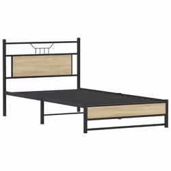 vidaXL Giroletto senza Materasso Rovere Sonoma 100x190cm in Truciolato - Vista aggiuntiva 3