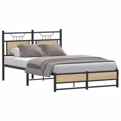 vidaXL Giroletto senza Materasso Rovere Sonoma 120x190cm in Truciolato - Vista aggiuntiva 2