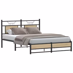 vidaXL Giroletto senza Materasso Rovere Sonoma 137x190cm in Truciolato - Vista aggiuntiva 2