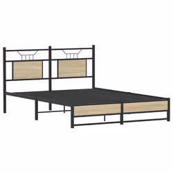 vidaXL Giroletto senza Materasso Rovere Sonoma 140x190cm in Truciolato - Vista aggiuntiva 3