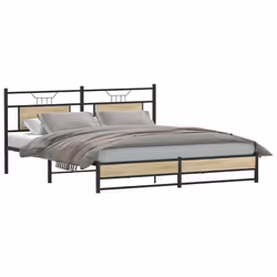 vidaXL Giroletto senza Materasso Rovere Sonoma 160x200cm in Truciolato - Vista aggiuntiva 2