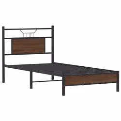 vidaXL Giroletto senza Materasso Rovere Marrone 90x190cm in Truciolato - Vista aggiuntiva 3
