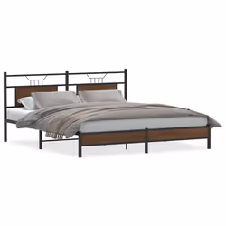 vidaXL Giroletto senza Materasso Rovere Marrone 160x200 cm Truciolato - Vista aggiuntiva 2