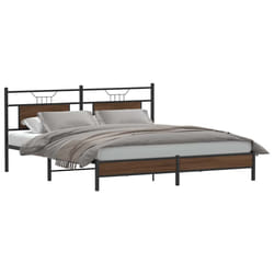 vidaXL Giroletto senza Materasso Rovere Marrone 183x213 cm Truciolato