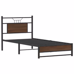 vidaXL Giroletto senza Materasso Rovere Marrone 90x200cm in Truciolato - Vista aggiuntiva 3