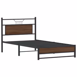 vidaXL Giroletto senza Materasso Rovere Marrone 107x203 cm Truciolato - Vista aggiuntiva 3