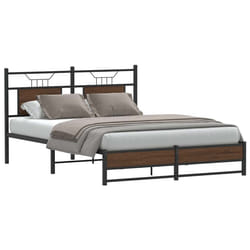 vidaXL Giroletto senza Materasso Rovere Marrone 137x190 cm Truciolato