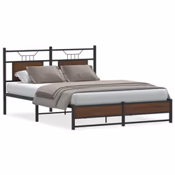 vidaXL Giroletto senza Materasso Rovere Marrone 137x190 cm Truciolato - Vista aggiuntiva 2