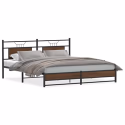 vidaXL Giroletto senza Materasso Rovere Marrone 160x200 cm Truciolato - Vista aggiuntiva 2