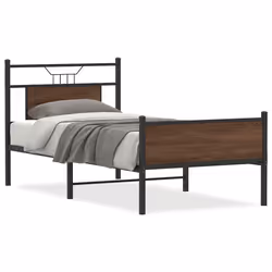 vidaXL Giroletto senza Materasso Rovere Marrone 90x200cm in Truciolato - Vista aggiuntiva 2