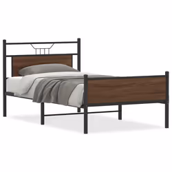 vidaXL Giroletto senza Materasso Rovere Marrone 107x203 cm Truciolato - Vista aggiuntiva 2