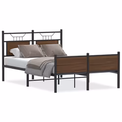 vidaXL Giroletto senza Materasso Rovere Marrone 120x190 cm Truciolato - Vista aggiuntiva 2