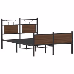 vidaXL Giroletto senza Materasso Rovere Marrone 120x190 cm Truciolato - Vista aggiuntiva 3