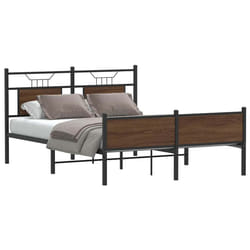 vidaXL Giroletto senza Materasso Rovere Marrone 137x190 cm Truciolato