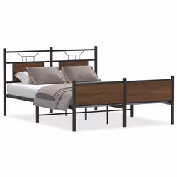 vidaXL Giroletto senza Materasso Rovere Marrone 137x190 cm Truciolato - Vista aggiuntiva 2