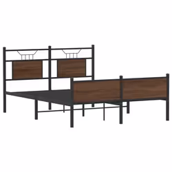 vidaXL Giroletto senza Materasso Rovere Marrone 137x190 cm Truciolato - Vista aggiuntiva 3