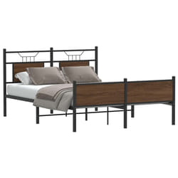 vidaXL Giroletto senza Materasso Rovere Marrone 140x190 cm Truciolato