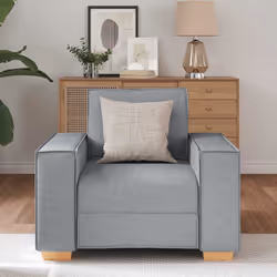 vidaXL Poltrona Divano Grigio Chiaro 60 cm Tessuto - Vista aggiuntiva 3