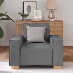 vidaXL Poltrona Divano Grigio Scuro 60 cm Tessuto - Vista aggiuntiva 3