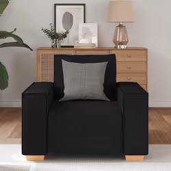 vidaXL Poltrona Divano Nero 60 cm Tessuto - Vista aggiuntiva 3