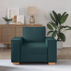 vidaXL Poltrona Divano Verde Scuro 60 cm Tessuto - Vista aggiuntiva 3